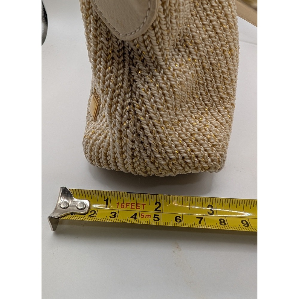 The Sak Shoulder Bag Cream Gold Metallic Crochet Woven Boho - Medium - Picture 9 of 15